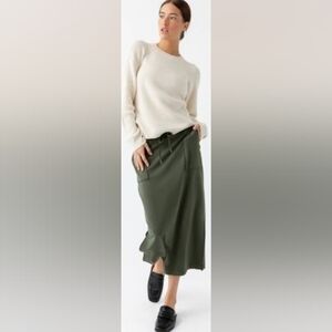 NWT Cozy Earth Bamboo Midi Skirt In Olive Green
